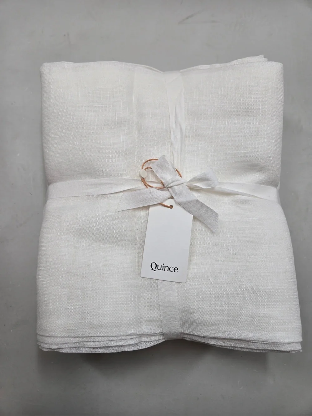 NWT QUINCE Set Of 4 48x84 European Linen Sheer Curtains White 0299